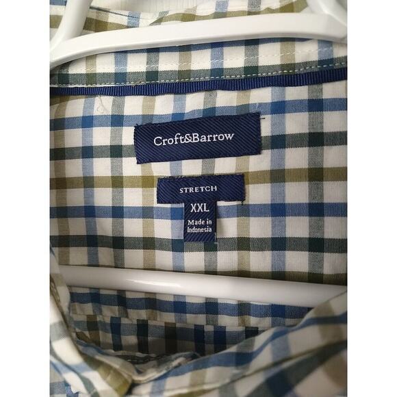 Croft & Barrow Men's XXL Shirt Collared Button Front Plaid Long Sleeve... - Picture 3 of 9